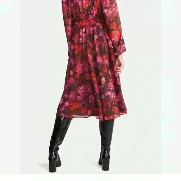 Steve Madden Dress Women's Small Fit & Flare Laine Chiffon Floral Print - Picture 8 of 15